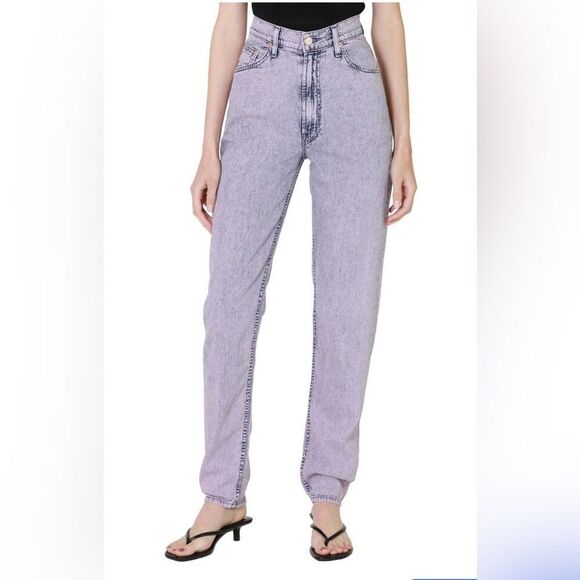 MOTHER SNACKS High Waisted Twizzy Skimp Wash Jeans in Silver Pink 27 - Picture 3 of 11